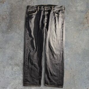 Levi's 501 Black Wash Straight Leg Jeans Made In Mexico Size 38x30 Y2K
